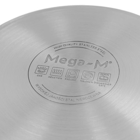 Garnek ze Stali Nierdzewnej Aisi 443 Wysoki z Pokrywką Pro 21l 30x30 cm | MTP005030