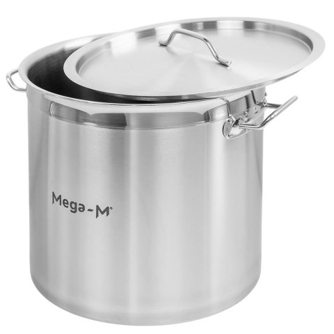 Garnek ze Stali Nierdzewnej Aisi 443 Wysoki z Pokrywką Pro 25l 32x32 cm | MTP005031