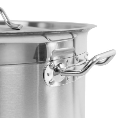 Garnek ze Stali Nierdzewnej Aisi 443 Wysoki z Pokrywką Pro 25l 32x32 cm | MTP005031