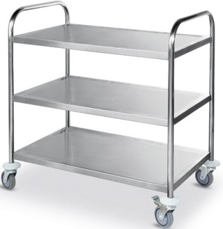Wózek Gastronomiczny Profesjonalny 3-Półkowy Stalowy Kelnerski | HENDI 810101