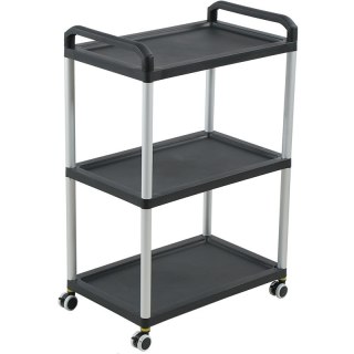 Wózek Kelnerski 3-półkowy Plastikowy Czarno-Szary 50x32x72cm | SZRON WH-032G2