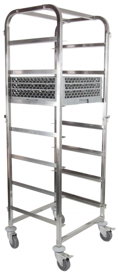Wózek Na Kosze do Zmywarki Pojemność 7 Sztuk Nierdzewny | HENDI 810583