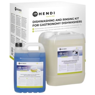 Zestaw Płynów do Zmywarek Gastronomicznych Myjący 10l + Nabłyszczacz 5l | HENDI 979792