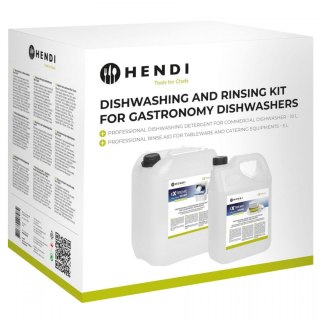 Zestaw Płynów do Zmywarek Gastronomicznych Myjący 10l + Nabłyszczacz 5l | HENDI 979792