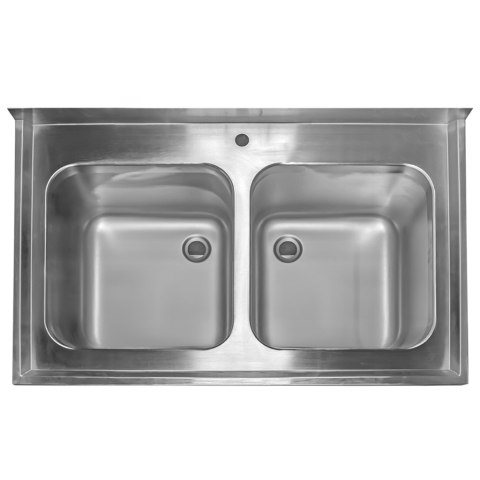 Zlew Gastronomiczny Dwukomorowy z Półką 1200x700x850mm | MTP005067