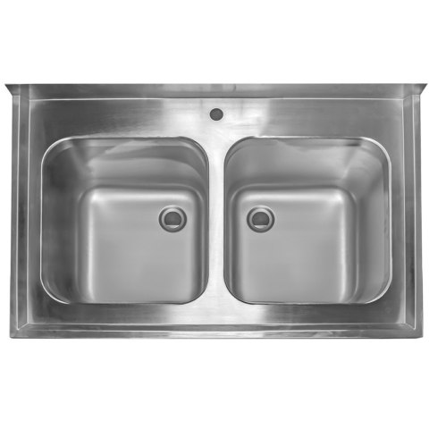 Zlew Gastronomiczny Dwukomorowy z Szafką 1000x600x850cm | MTP005059