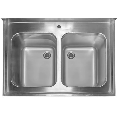 Zlew Gastronomiczny Dwukomorowy z Szafką 1000x700x850cm | MTP004749