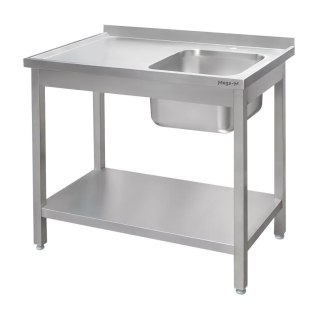 Zlew Gastronomiczny Spawany z Ociekaczem i Półką 1200x700x850mm | MTP005307