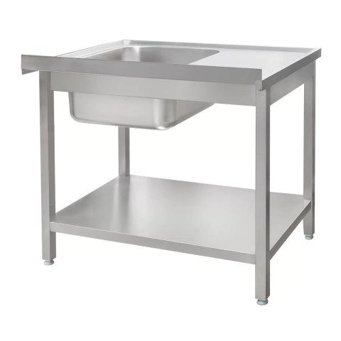Zlew Gastronomiczny z Komorą Po Prawej Stronie i Półką 1000x600x850mm | MTP005306