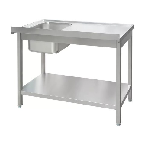 Zlew Gastronomiczny z Komorą Po Prawej Stronie i Półką 1200x600x850mm | MTP005308