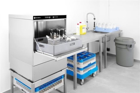 Zmywarka Gastronomiczna 230V do Szkła 40x40 Elektroniczna z Dozownikami i Pompą | HENDI 230268