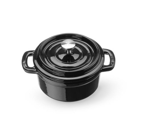Garnek Żeliwny Emaliowany 0,27l Czarny 130x100x48 mm | HENDI 626894
