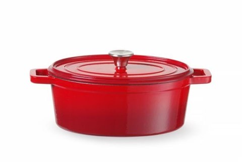 Garnek Żeliwny Emaliowany 3,4l Czerwony 320x240x105 | HENDI 626832