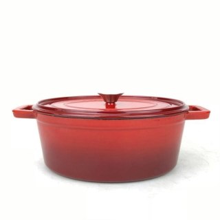 Garnek Żeliwny Emaliowany 4l Czerwony 363x222x110 | HENDI 626849