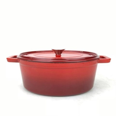 Garnek Żeliwny Emaliowany 4l Czerwony 363x222x110 | HENDI 626849