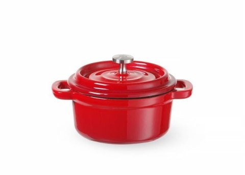 Garnek Żeliwny Emaliowany 4l Czerwony 363x222x110 | HENDI 626849