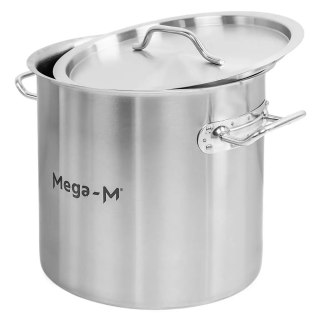 Garnek ze Stali Nierdzewnej Wysoki z Pokrywką Standard 12l 25x25 cm | MTP005043