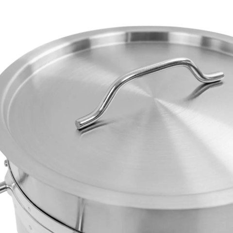 Garnek ze Stali Nierdzewnej Wysoki z Pokrywką Standard 12l 25x25 cm | MTP005043