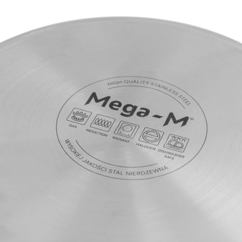 Garnek ze Stali Nierdzewnej Wysoki z Pokrywką Standard 17l 28x28 cm | MTP005044