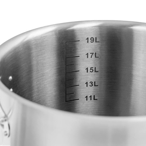Garnek ze Stali Nierdzewnej Wysoki z Pokrywką Standard 21l 30x30 cm | MTP005045
