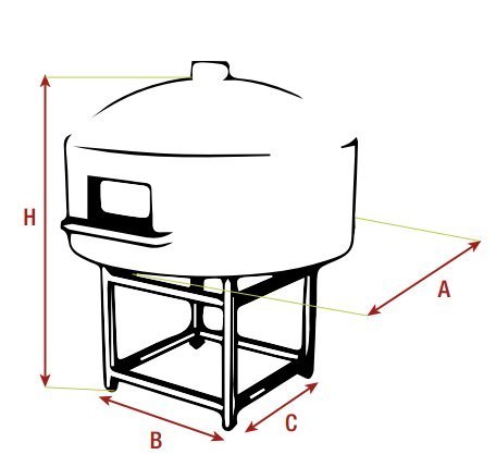Piec do pizzy gazowy/gazowy + drewno, Granvolta 100 cm | Ceky F10GG
