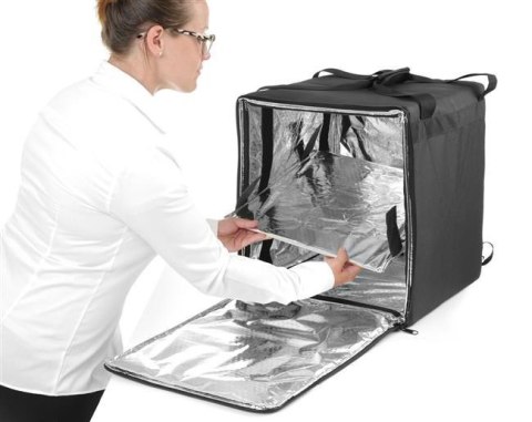 Plecak Termoizolacyjny Dla Dostawcy 75,2l Czarny 410x410x480 | HENDI 709801