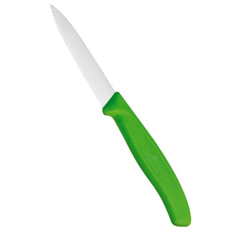 Nóż do Jarzyn z Ząbkowanym Ostrzem Victorinox Zielony 190 mm | HENDI 6.7636.L114