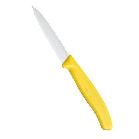 Nóż do Jarzyn z Ząbkowanym Ostrzem Victorinox Żółty 190mm | HENDI 6.7636.L118