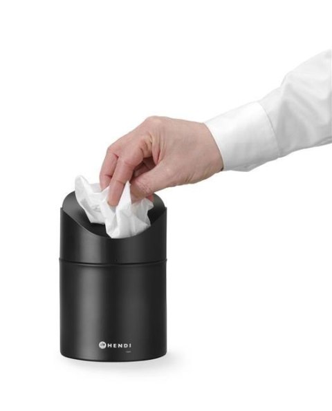 Śmietniczka Stołowa 1,2L Czarna ⌀120x165 Stal Nierdzewna | HENDI 440773