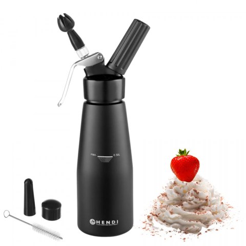 Syfon do Bitej Śmietany 0,5l Czarny Na Naboje N2O | HENDI 588420
