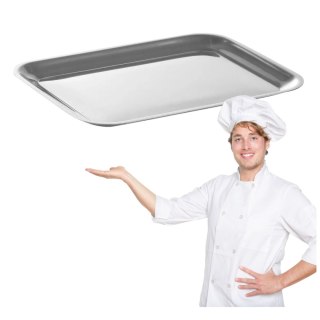 Taca ze Stali Nierdzewnej do Serwowania Prostokątna 205x155 | HENDI 400203
