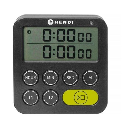 Timer Dwuzakresowy Czarny 82x20x(H)86mm | HENDI 582046
