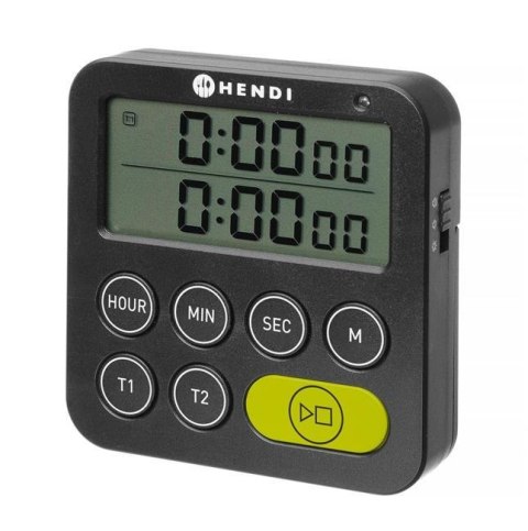 Timer Dwuzakresowy Czarny 82x20x(H)86mm | HENDI 582046