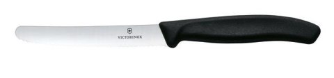 Victorinox Swiss Classic Nóż do Pomidorów Zaokrąglony Czubek Ząbkowany 11 cm Czarny | HENDI 6.7833