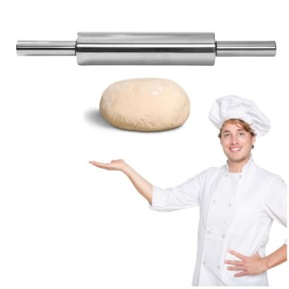 Wałek do Ciasta Cukierniczy ze Stali Nierdzewnej ⌀62x470 mm | HENDI 515006