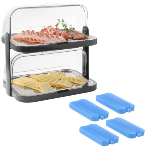 Witrynka Chłodząca Na Kanapki Drożdżówki Pączki Uniwersalna 2-Poziomowa | HENDI 871812