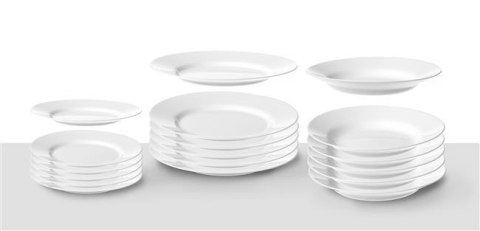 Zestaw Talerzy ze Szkła Hartowanego Opal EVeryday 18 Elementów | HENDI 795224