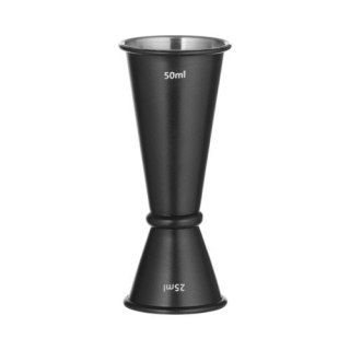 Jigger - Miara Barmańska z Pierścieniem 25ml / 50ml Czarny ⌀45x(H)110mm | BAR UP 596654