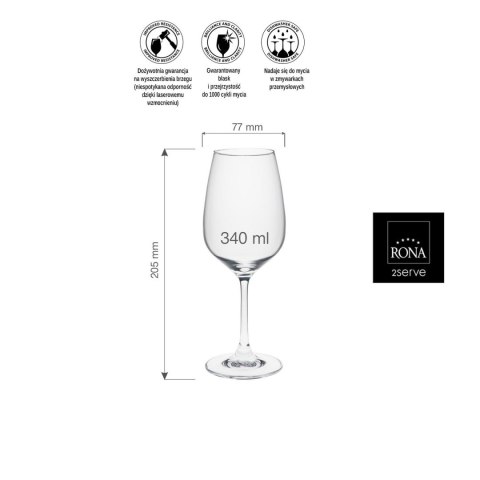 Kieliszek do wina Ratio, 340ml RONA