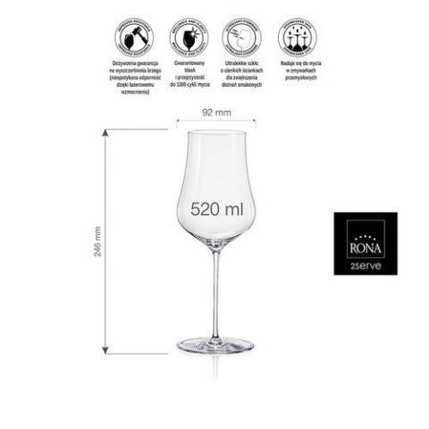 Kieliszek do wody gazowanej oraz różowych i białych win Linea Umana, 520ml RONA