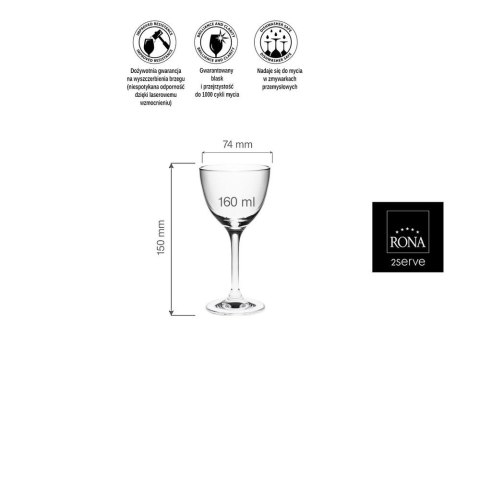 Kieliszek koktajlowy Classic Cocktails Optic, 160ml RONA