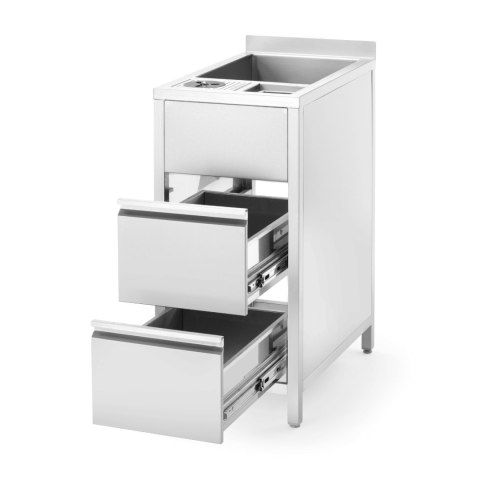 Moduł Pomocniczy Boston Caddy do Mycia i Przechowywania z Basenem Lodowym 400x650x(H)900mm | BARMATIC 817469