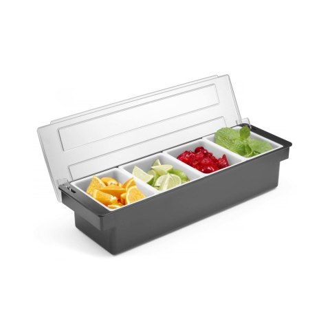 Pojemnik Barmański Na Dodatki do Drinków - 4 Wkłady 480x150x(H)100mm | BAR UP 552025