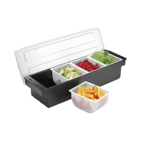 Pojemnik Barmański Na Dodatki do Drinków - 4 Wkłady 480x150x(H)100mm | BAR UP 552025
