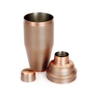 Shaker Barmański 3-Częściowy w Stylu Japońskim Diamond Lettice Antyczna Miedź 700ml | BARFLY M37205ACP