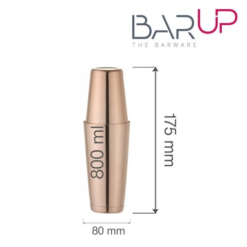 Shaker Bostoński Tin Tin 800ml Miedziany | BAR UP 596395