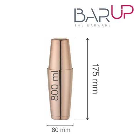 Shaker Bostoński Tin Tin 800ml Miedziany | BAR UP 596395