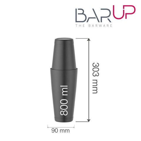 Shaker Bostoński Tin-On-Tin 0,8l Czarny Ø90mm | BAR UP 596418