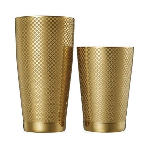 Shaker Tin Tin Diamond Lattice Złoty 830/530ml | BARFLY M37200GD