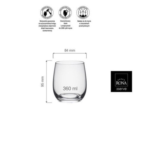 Szklanka do whisky Lunar 360 ml RONA
